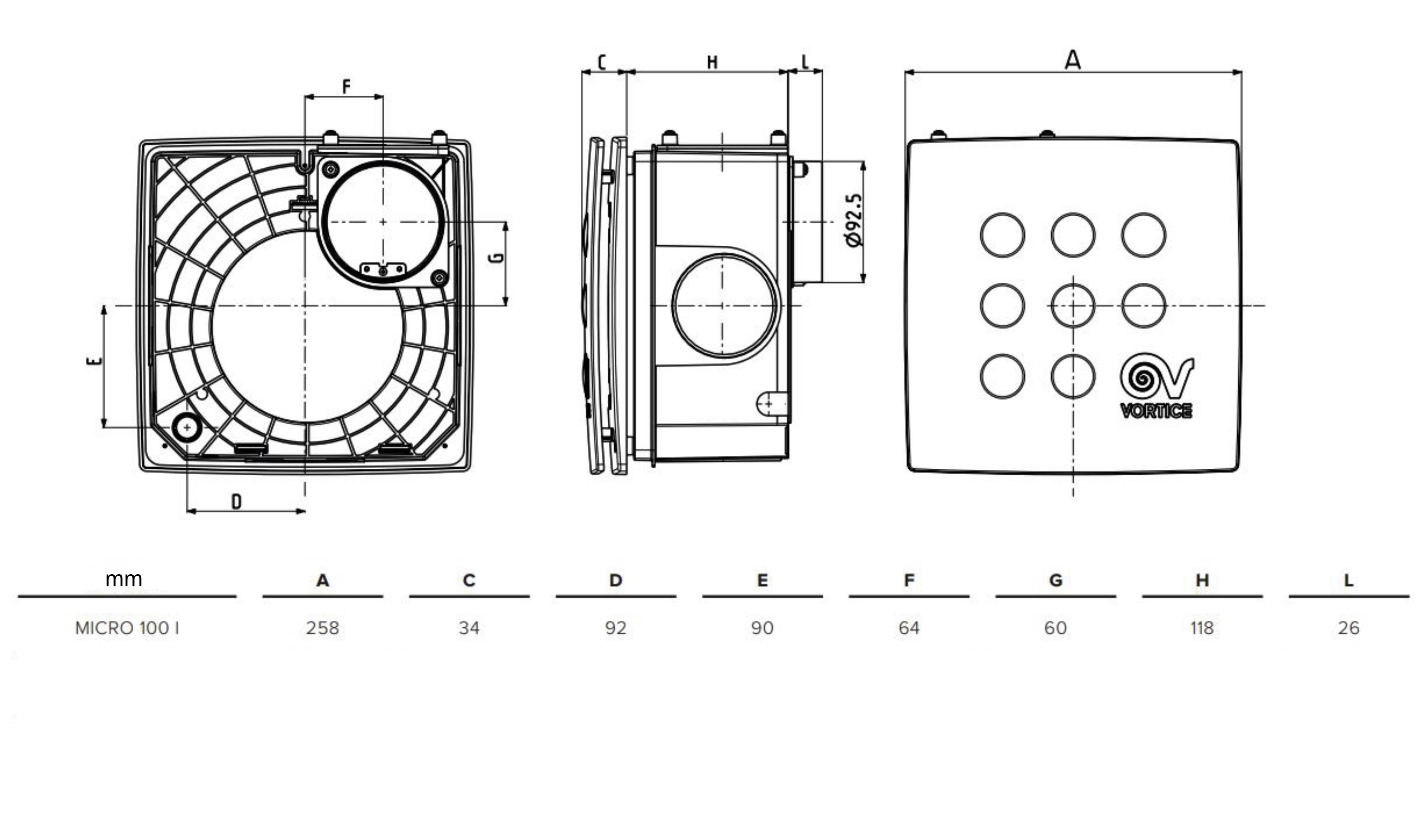 Schachtventilator Quadro Micro I ES UP - 12045