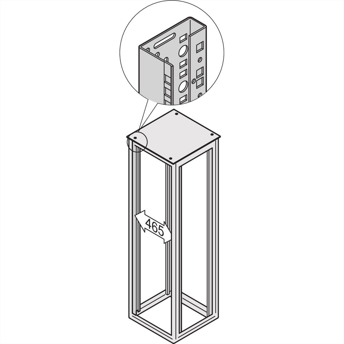 SCHROFF 19"-Winkelprofil mit Universal-Lochung (EIA), RAL 7021 - WINKELPROFIL 19"42HE 7021(2X)