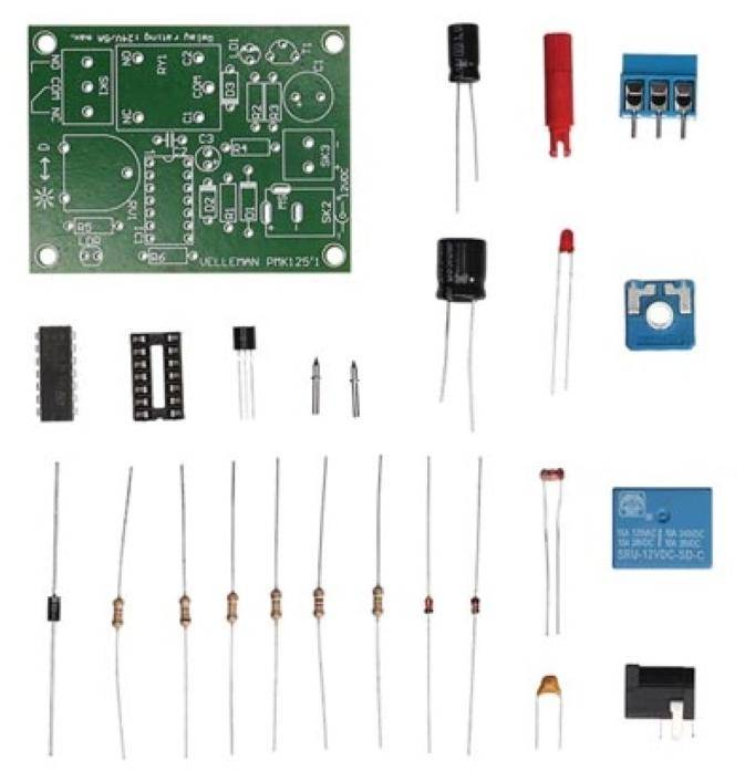 WHADDA Dämmerungsschalter Bausatz, automatisches Ein- und Ausschalten, Relaisausgang 24V/5A, 12 VDC