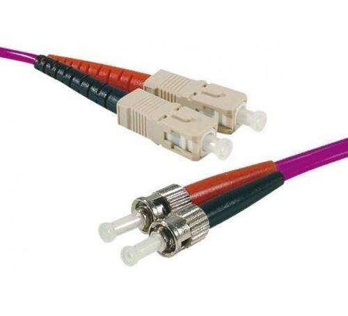 LWL Patchkabel HD, 50/125 µm, OM4-Faser, 2x ST Stecker/SC Duplex Stecker, erika-violet, 5,0 m UPC