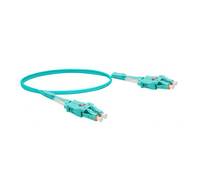 LWL Patchkabel Uniboot, 50/125 µm, OM3-Faser, LC Duplex Stecker/ LC Duplex Stecker, UPC, aqua, 5,0 m