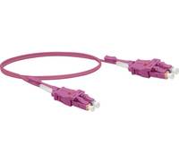 LWL Patchkabel Uniboot, 50/125 µm, OM4-Faser, LC Duplex Stecker/ LC Duplex Stecker, UPC, erikaviolet