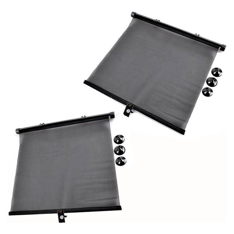 IWH KFZ-Sonnenschutzrollo, schwarz, 2er Set