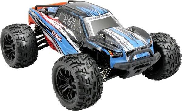 Reely RAW Blau Brushed 1:14 RC Modellauto Elektro Monstertruck Allradantrieb (4WD) RtR 2,4 GHz Inkl. Akku und Ladegerät