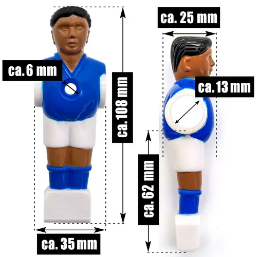 11 Tischkicker Figuren 13mm Frankreich Blau Weiß - Tisch Fussball Kicker Figuren 11 Tischkicker Figuren 13mm Frankreich Blau Weiß - Tisch Fussball Kicker Figuren