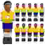 11 Tischkicker Figuren 16mm Brasilien Gelb Blau - Tisch Fussball Kicker Figuren
