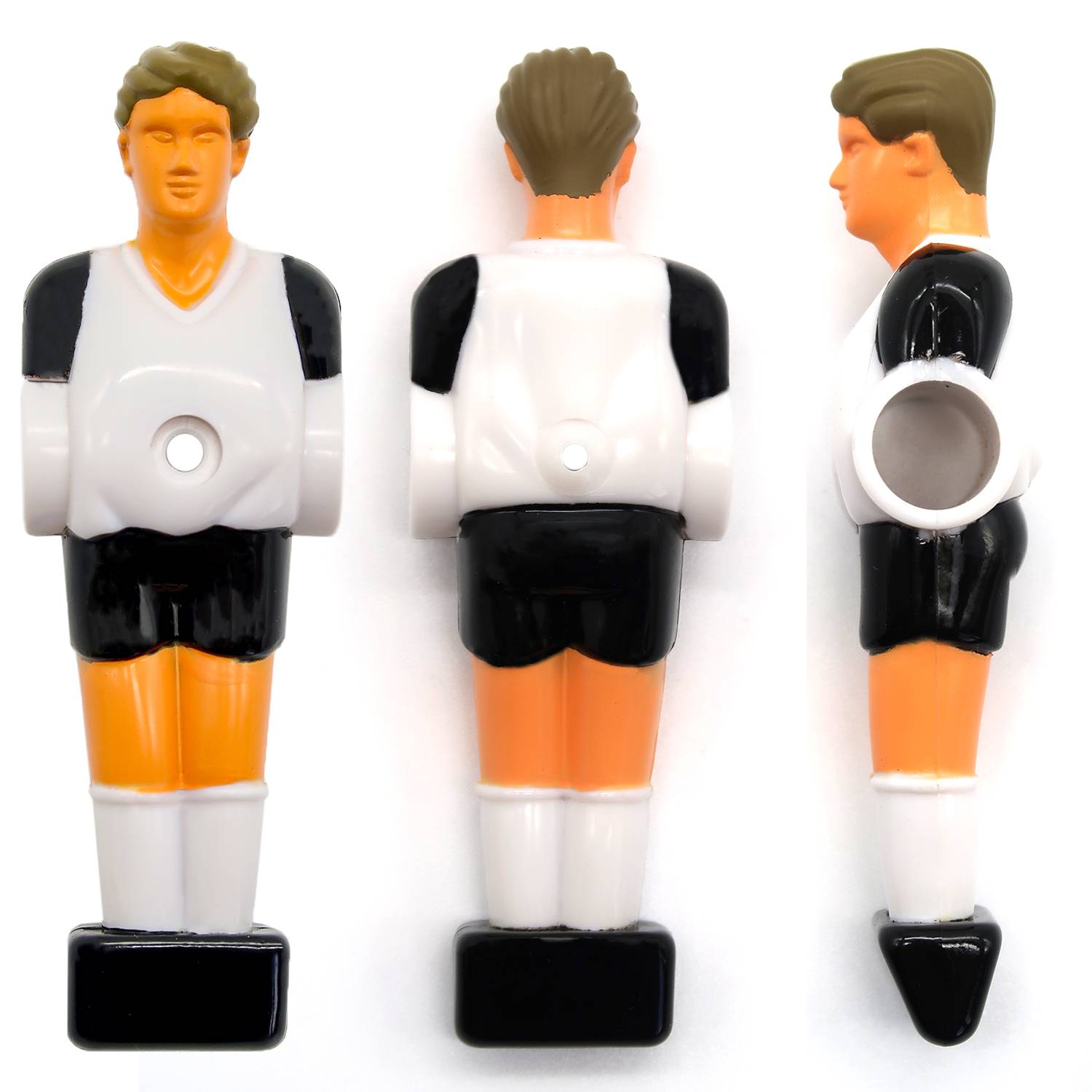 11 Tischkicker Figuren 13mm - Deutschland Weiß Schwarz - Tisch Fussball Kicker