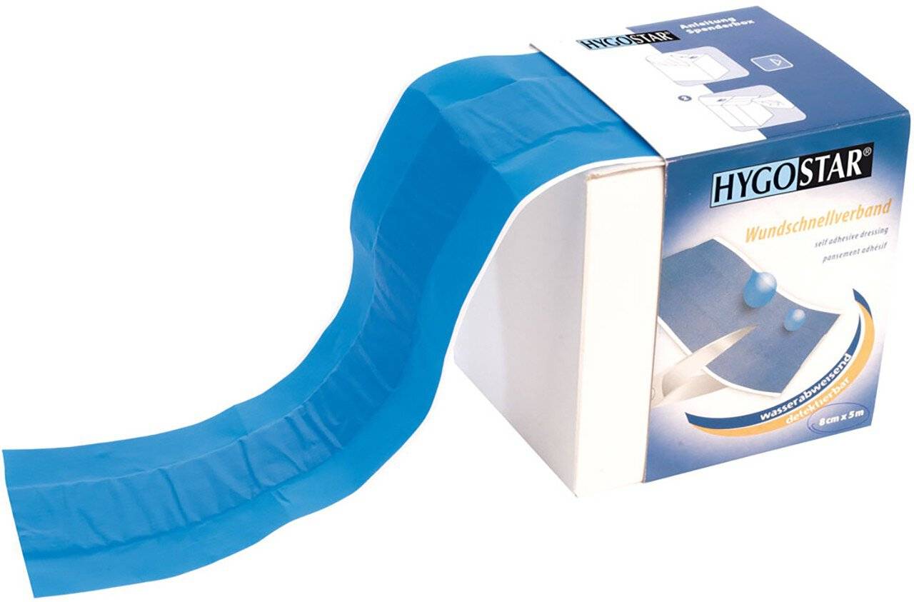 Wundschnellverband auf Rolle PE, blau, 6cm x 5m