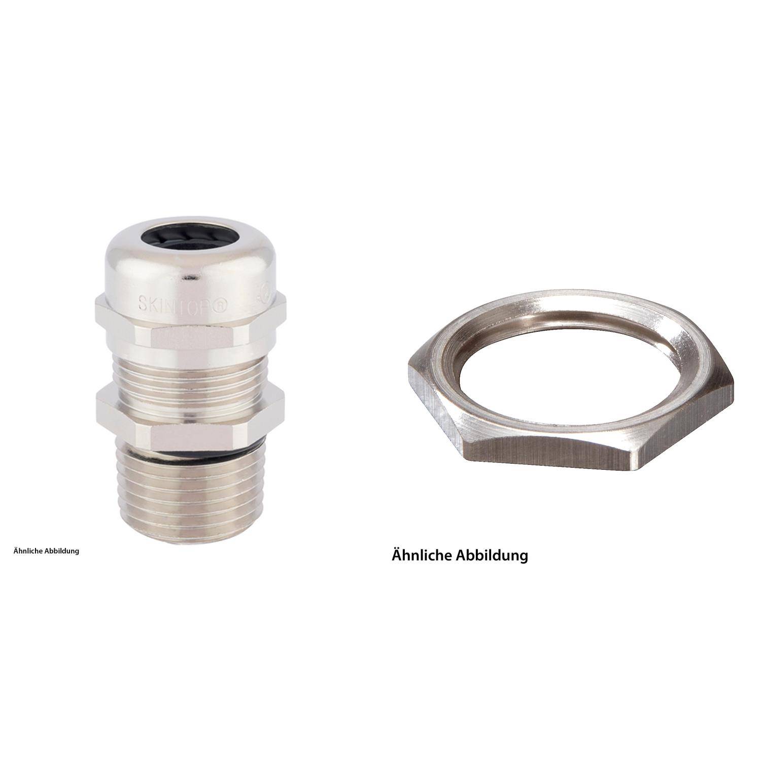 Metallkabeleinführung und sechskantmutter mit Sicherung