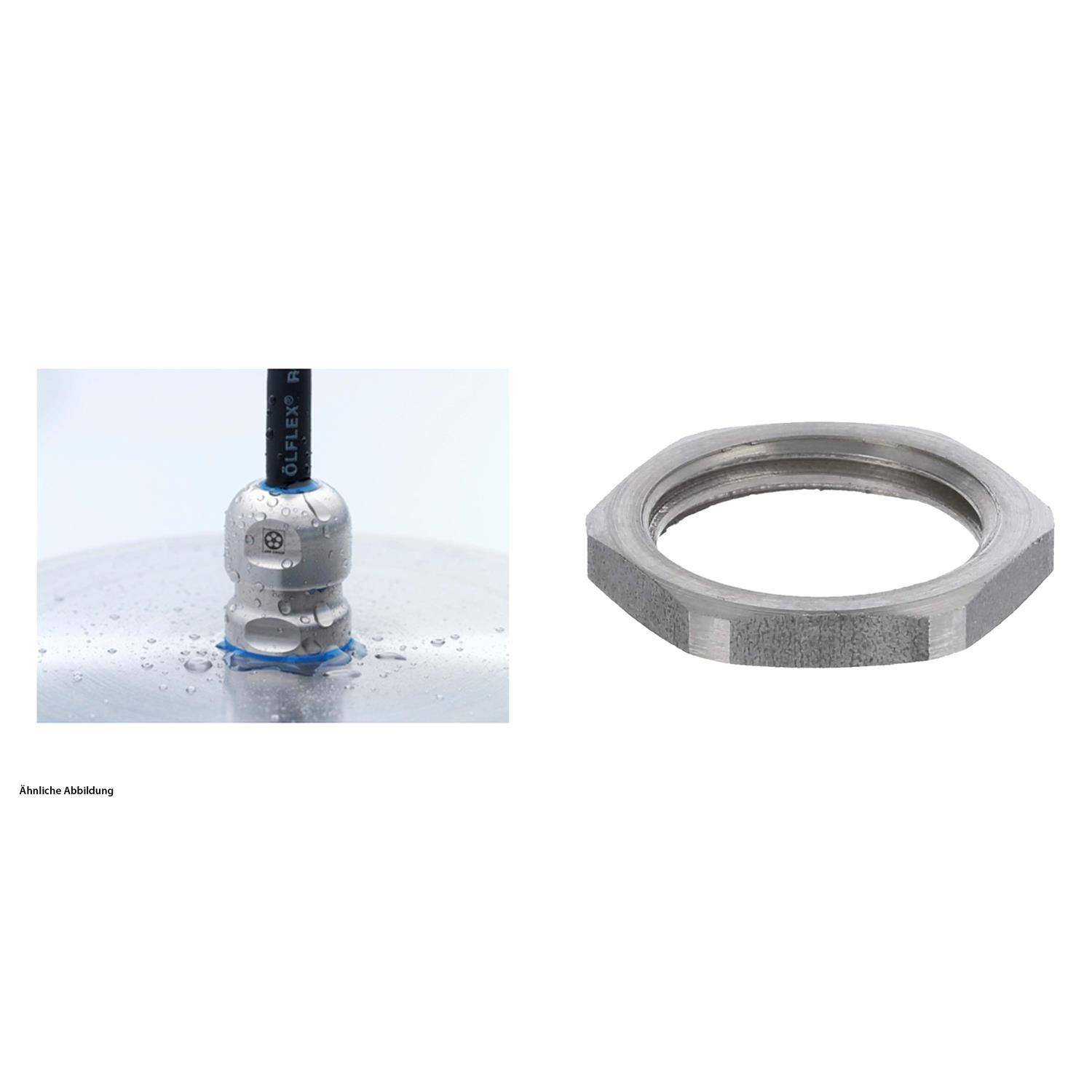 Links: Verbesserte Verschließprozess an einem Zylinderhahn. Rechts: Sechskantmutter, die Präzisionstechnik demonstriert.