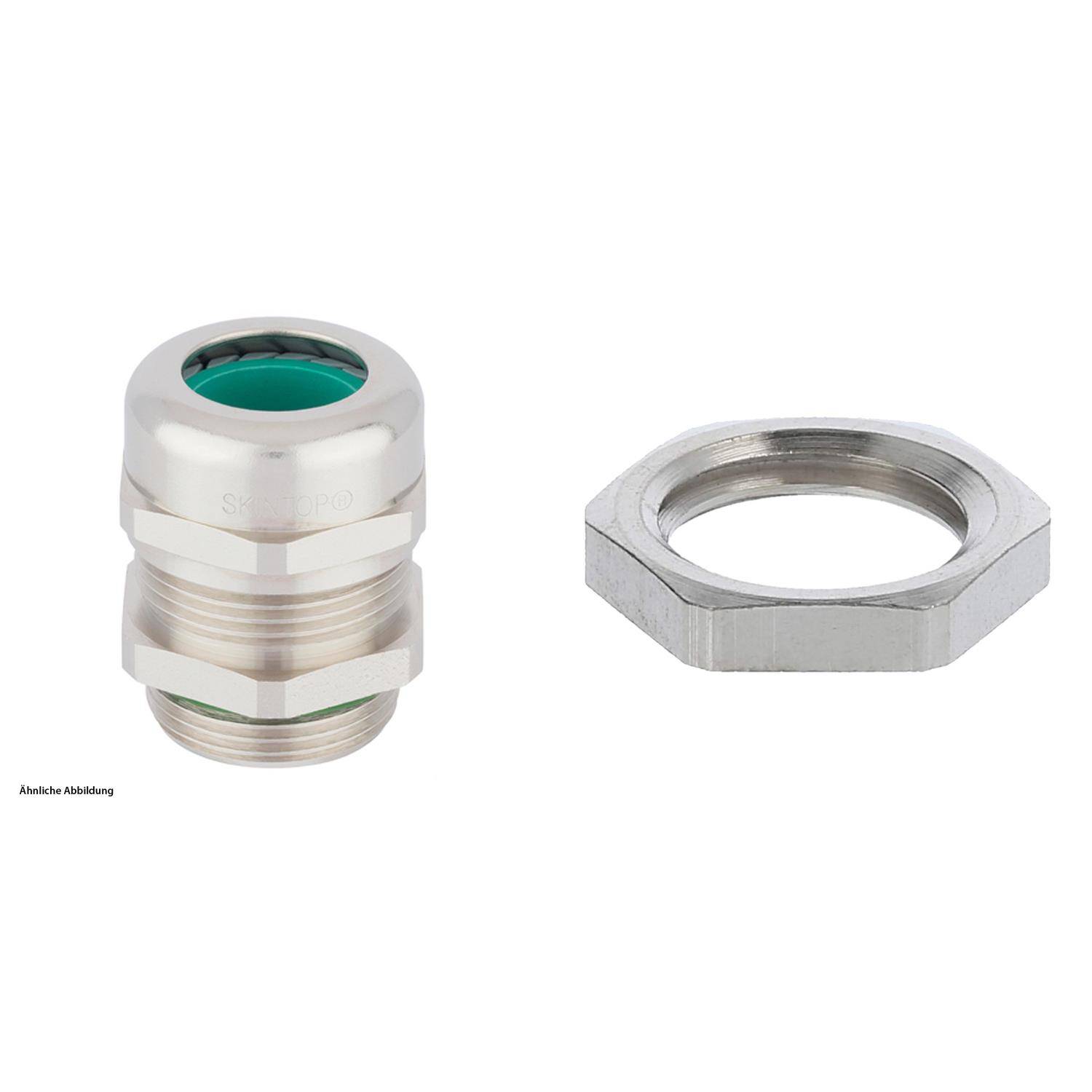 Metallkabelschuh mit Sechskantmutter auf weißem Hintergrund.