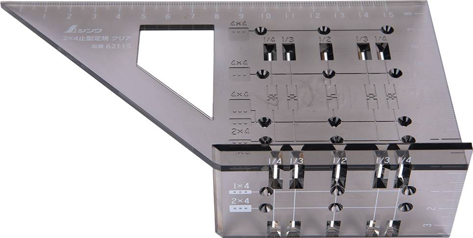 Shinwa 12567 3-D-Anschlag-Gehrungswinkel 45°/90° by FAMEX (32723) Anschlagwinkel Winkelmesser - aus Polycarbonat