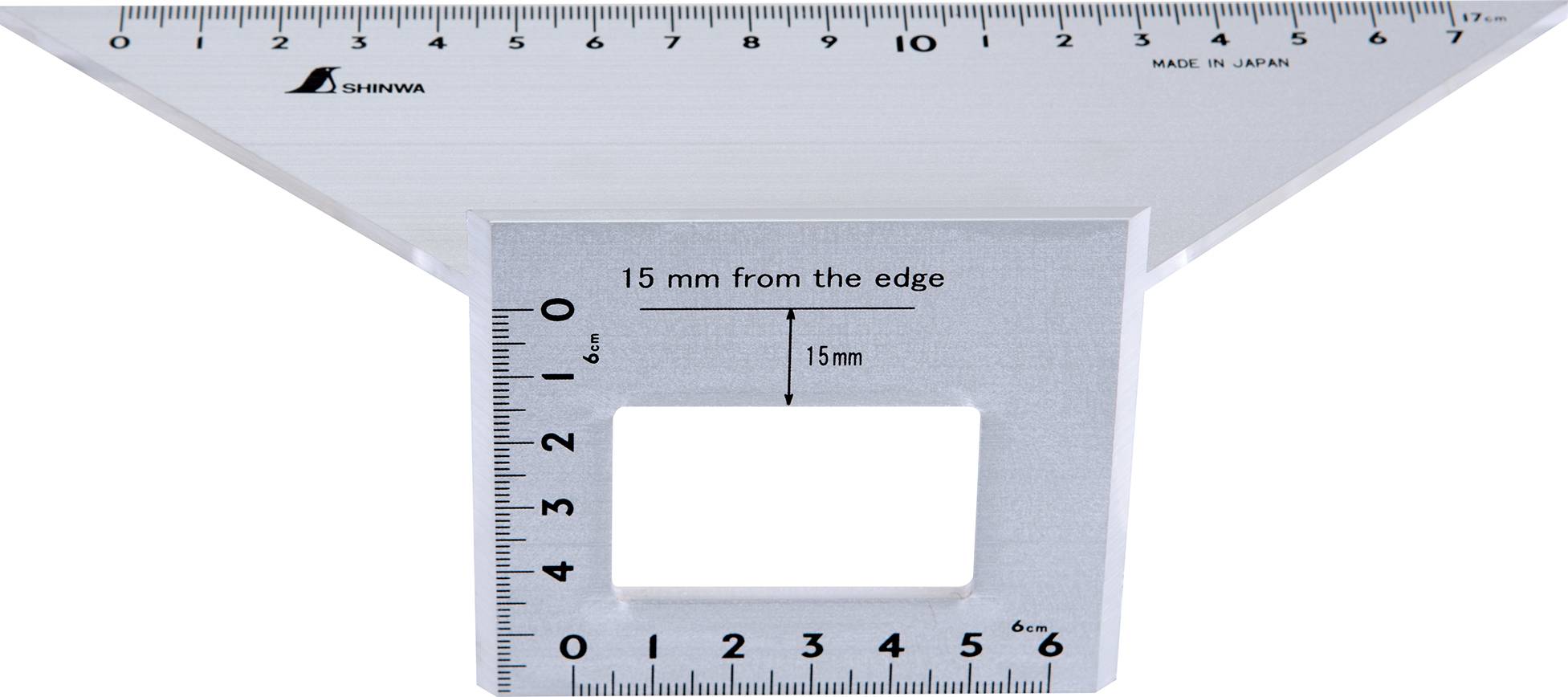 Shinwa 12568 3-D-Anschlag-Gehrungswinkel 45°/90° by FAMEX (62114) Anschlagwinkel Winkelmesser - aus Aluminium