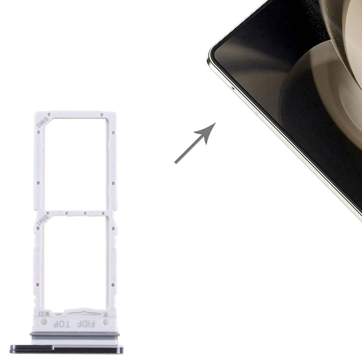 Für Samsung Galaxy Z Fold5 SM-F946 Dual SIM Kartenhalter Schwarz Ersatz