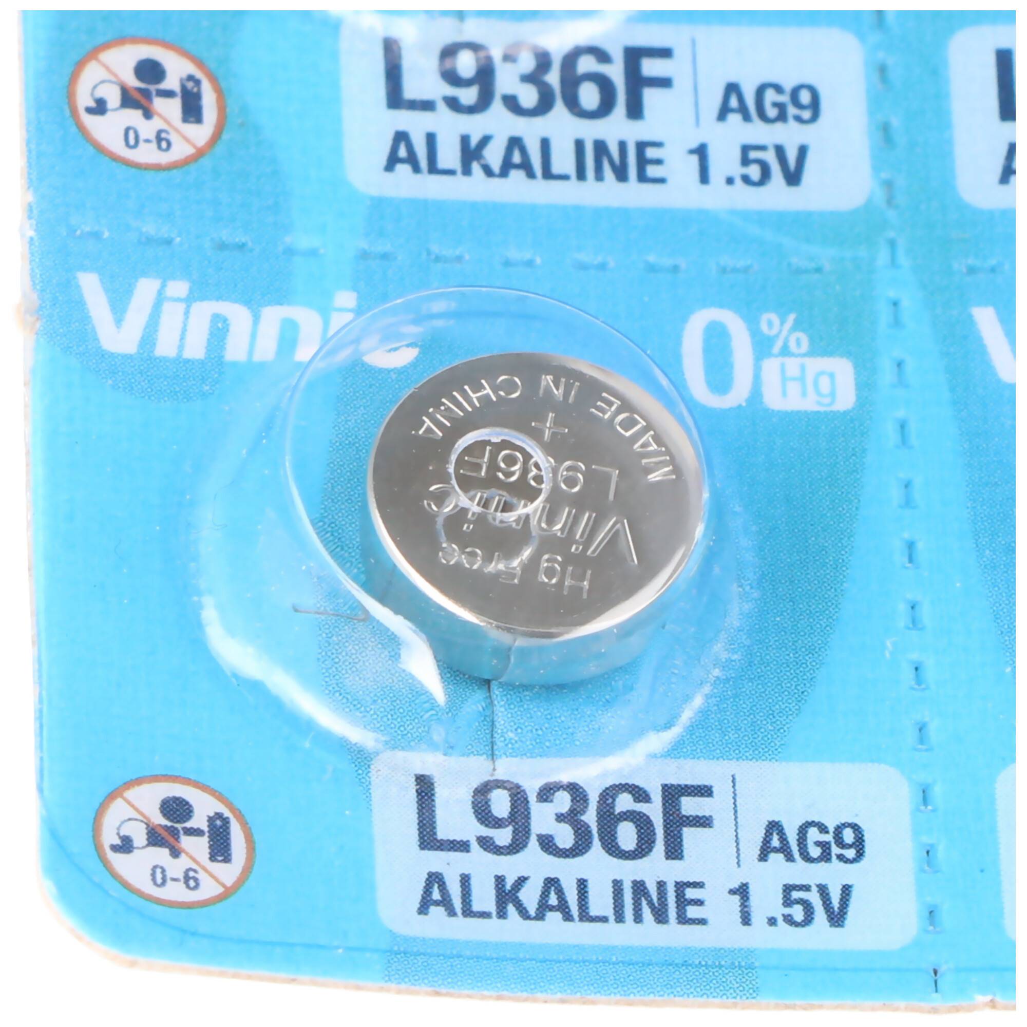 10 Stück Knopfzellen AG9, L936, SR936, SR45, 394, 524, RW33 Alkaline Batterie