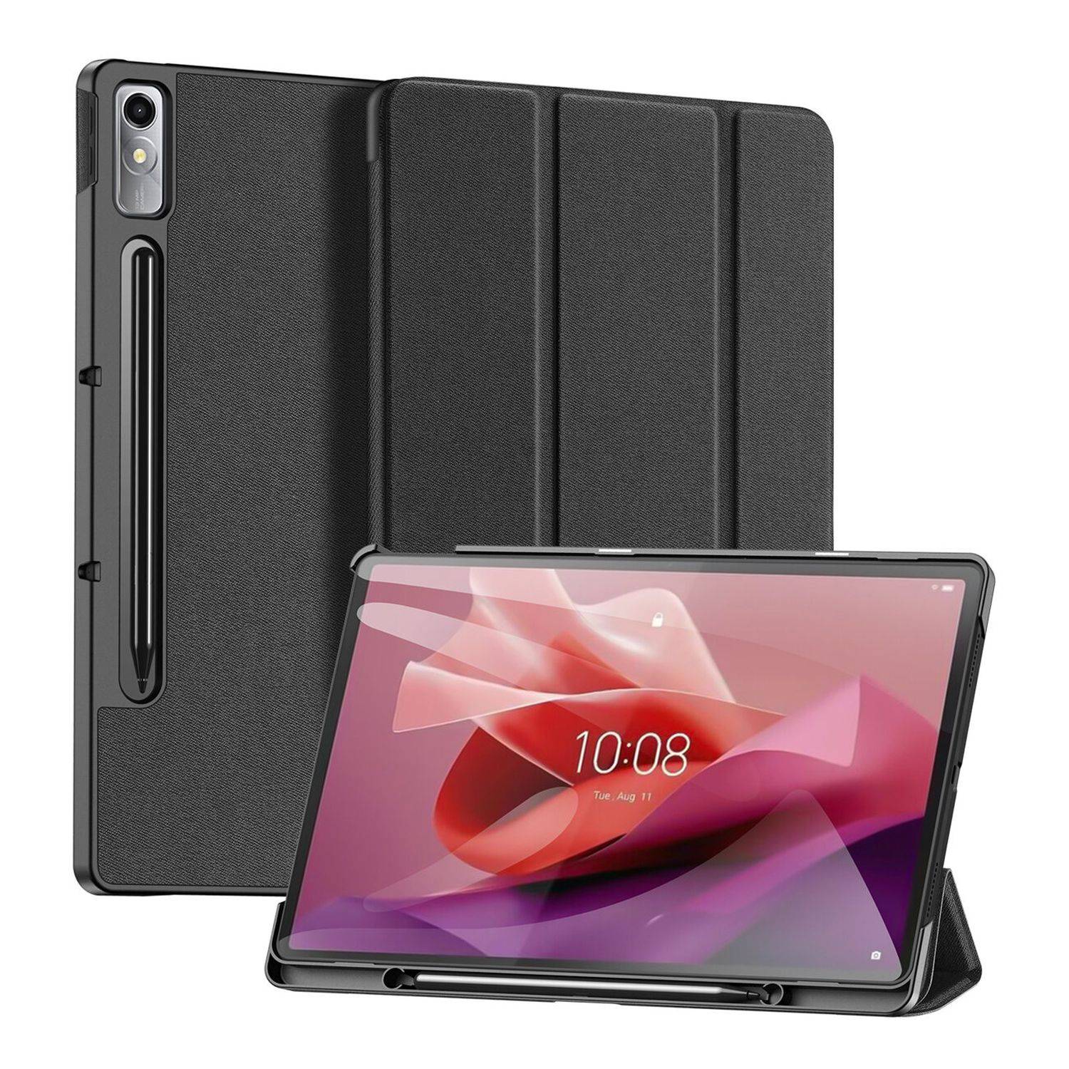 Dux Ducis Domo Smart Sleep Case Tablethülle kompatibel mit Lenovo Tab P12 12,7'' Schutzhülle Schwarz
