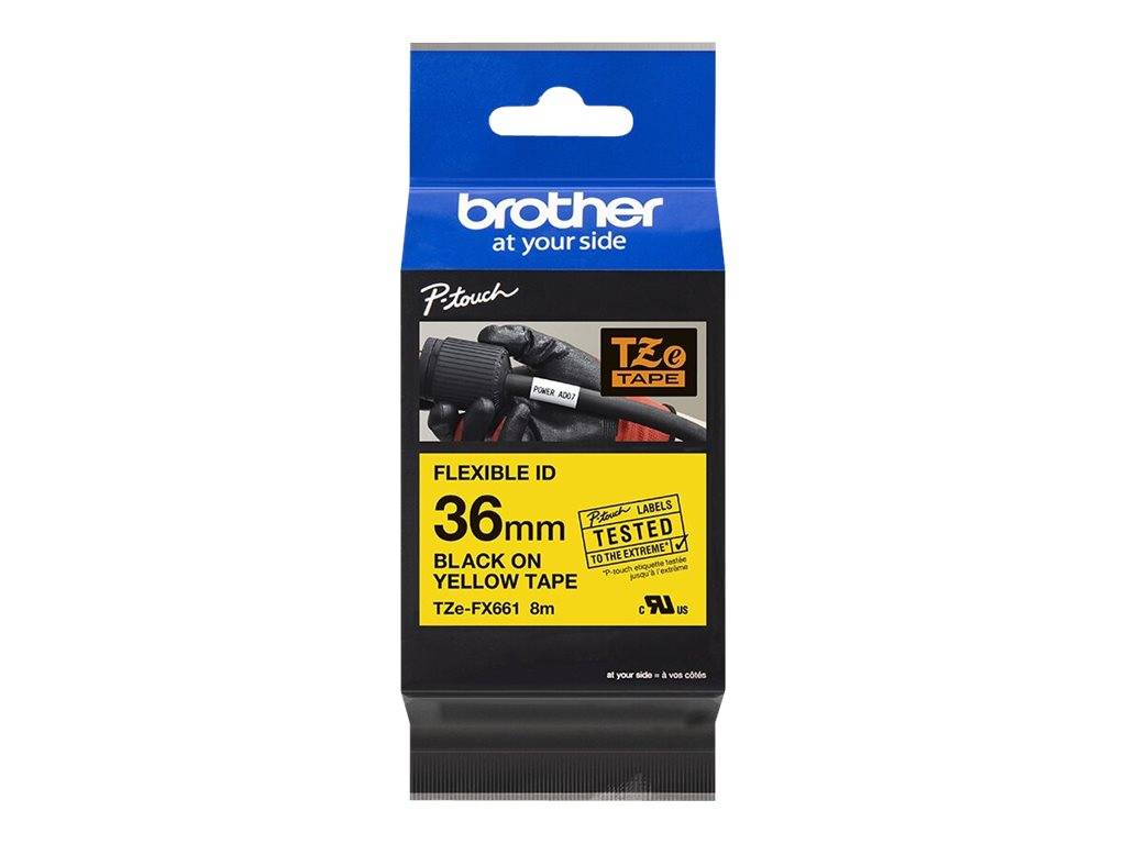 Brother TZe-FX661 - Schwarz auf Gelb - Rolle (3,6 cm x 8 m)