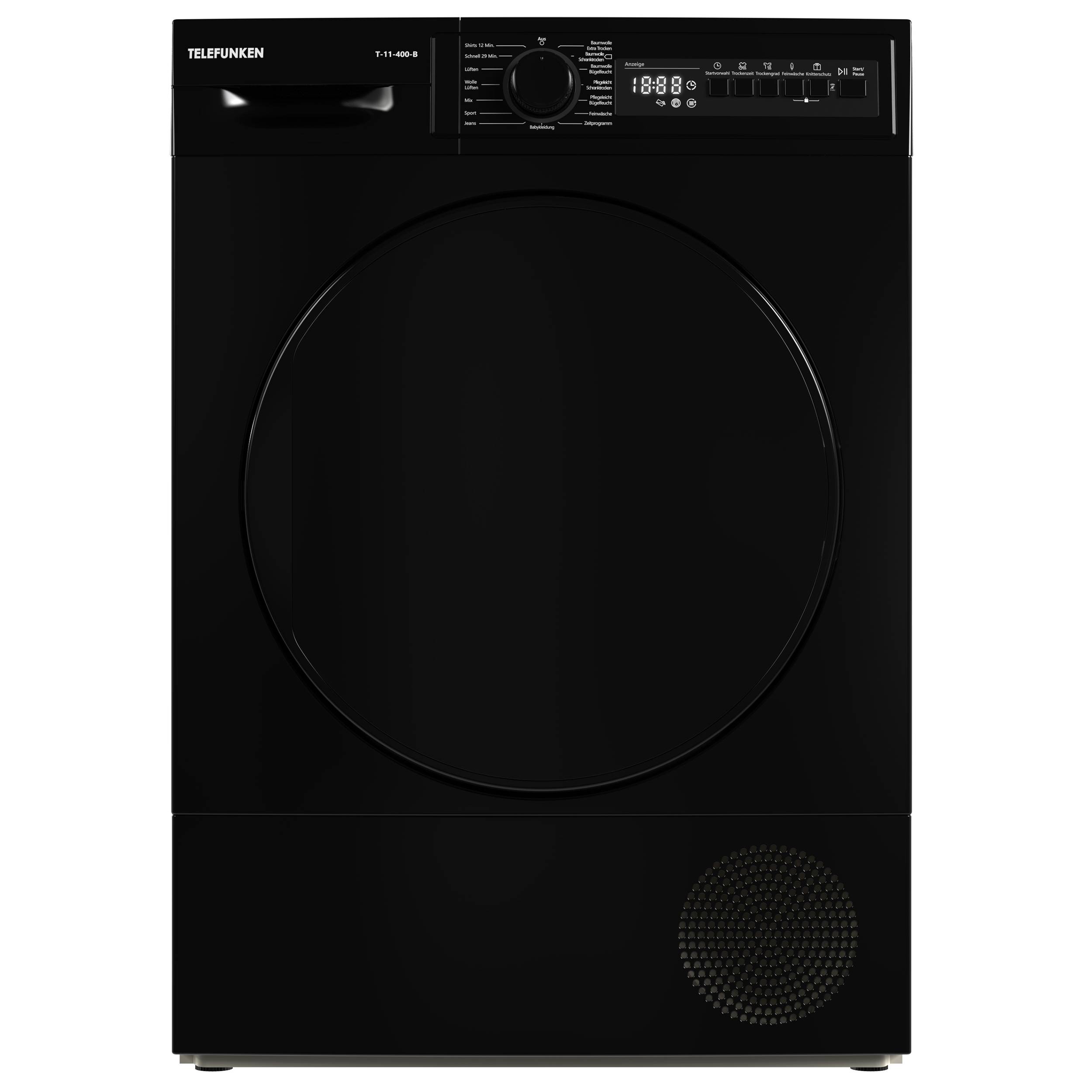 Telefunken T-11-400 Kondenstrockner / 7kg Trockner mit 15 Programmen, Startzeitvorwahl & Knitterschutz