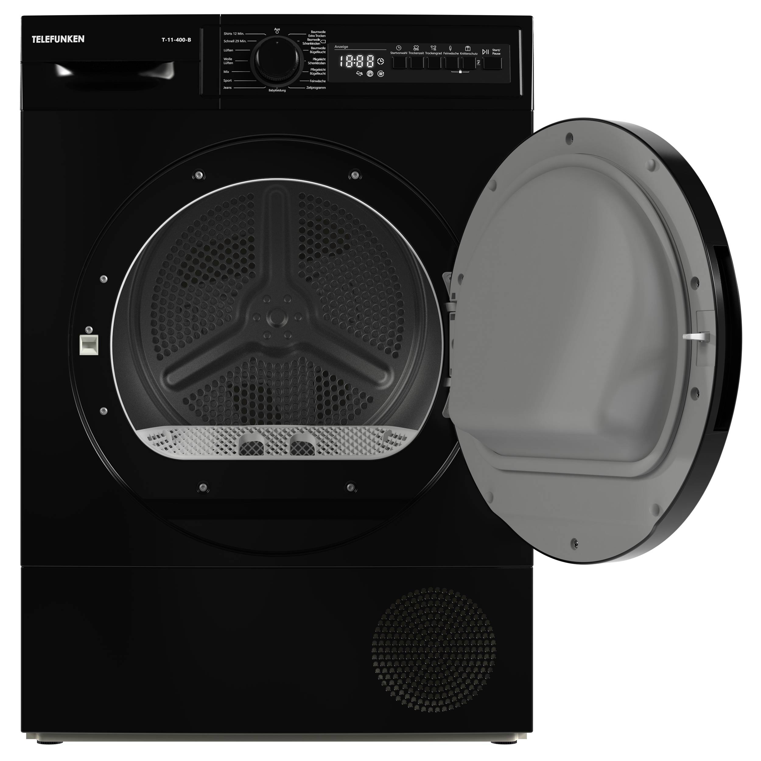 Telefunken T-11-400 Kondenstrockner / 7kg Trockner mit 15 Programmen, Startzeitvorwahl & Knitterschutz