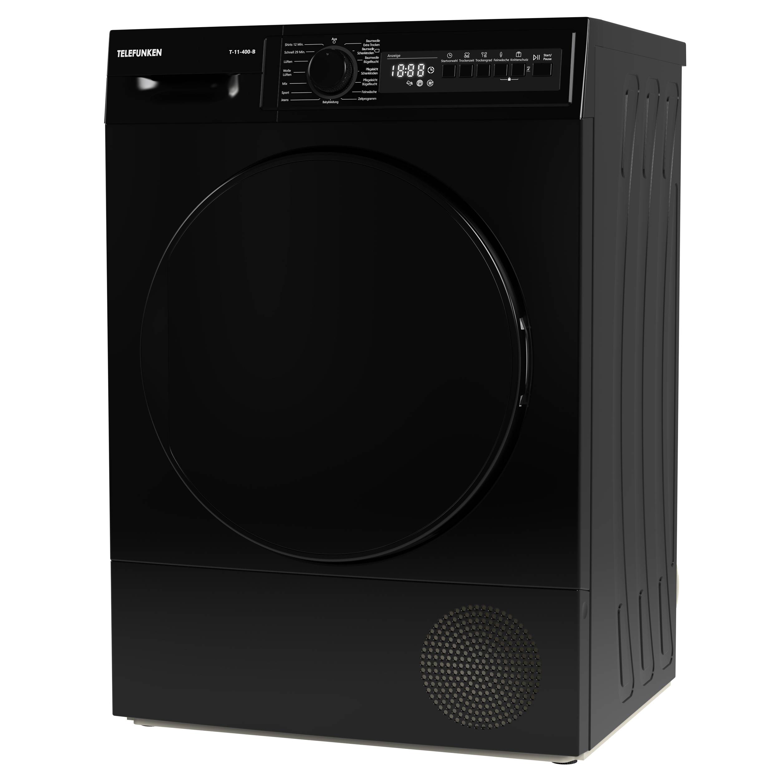 Telefunken T-11-400 Kondenstrockner / 7kg Trockner mit 15 Programmen, Startzeitvorwahl & Knitterschutz