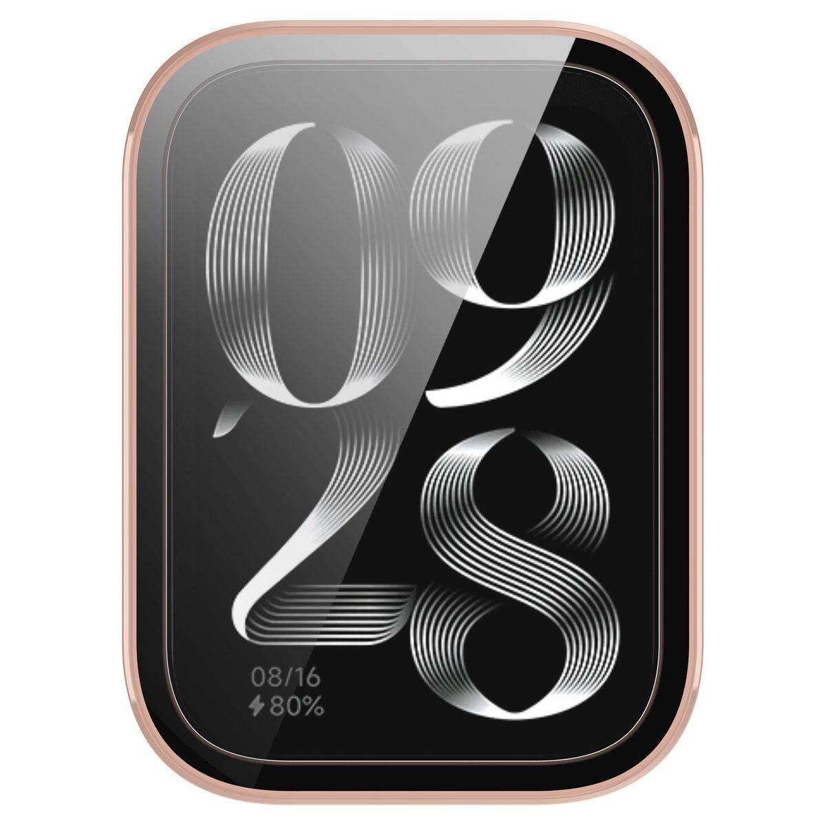 Für Xiaomi Mi Band 8 Pro Kunststoff Watch Hülle + H9 Schutzglas Pink