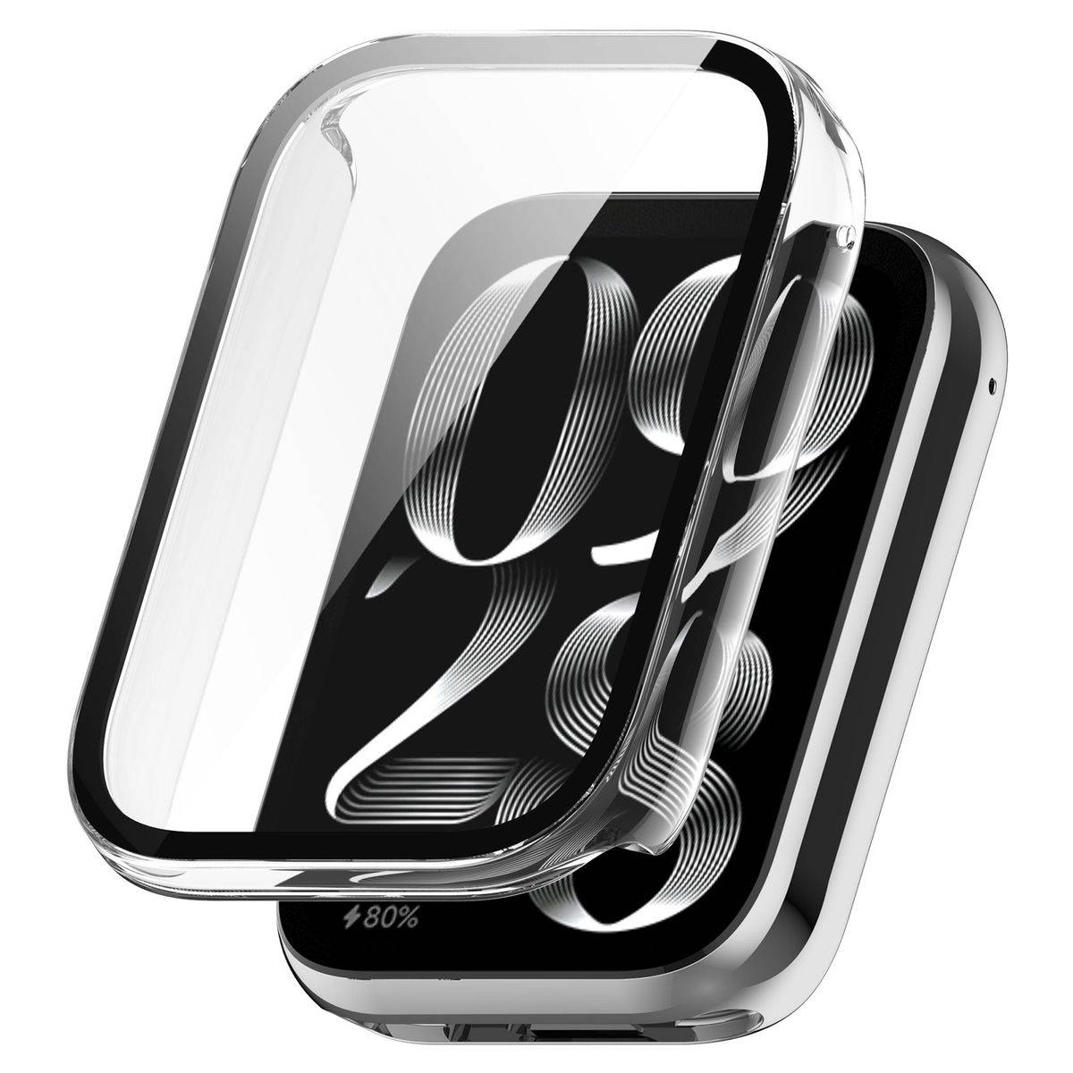 Für Xiaomi Mi Band 8 Pro Kunststoff Hülle + H9 Schutzglas Transparent