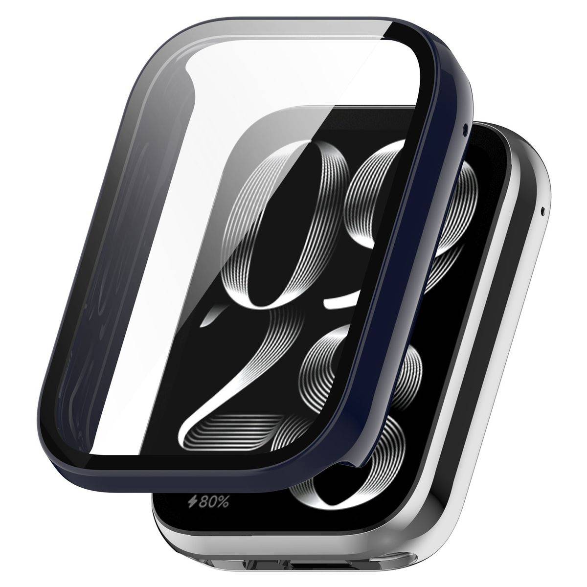 Für Xiaomi Mi Band 8 Pro Kunststoff Watch Hülle + H9 Schutzglas Blau