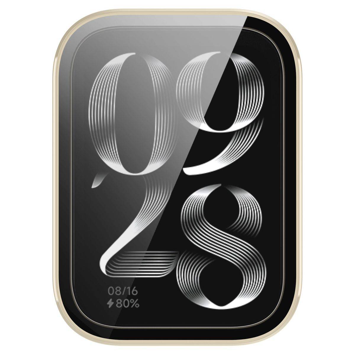 Für Xiaomi Mi Band 8 Pro Kunststoff Watch Hülle + H9 Schutzglas Creme