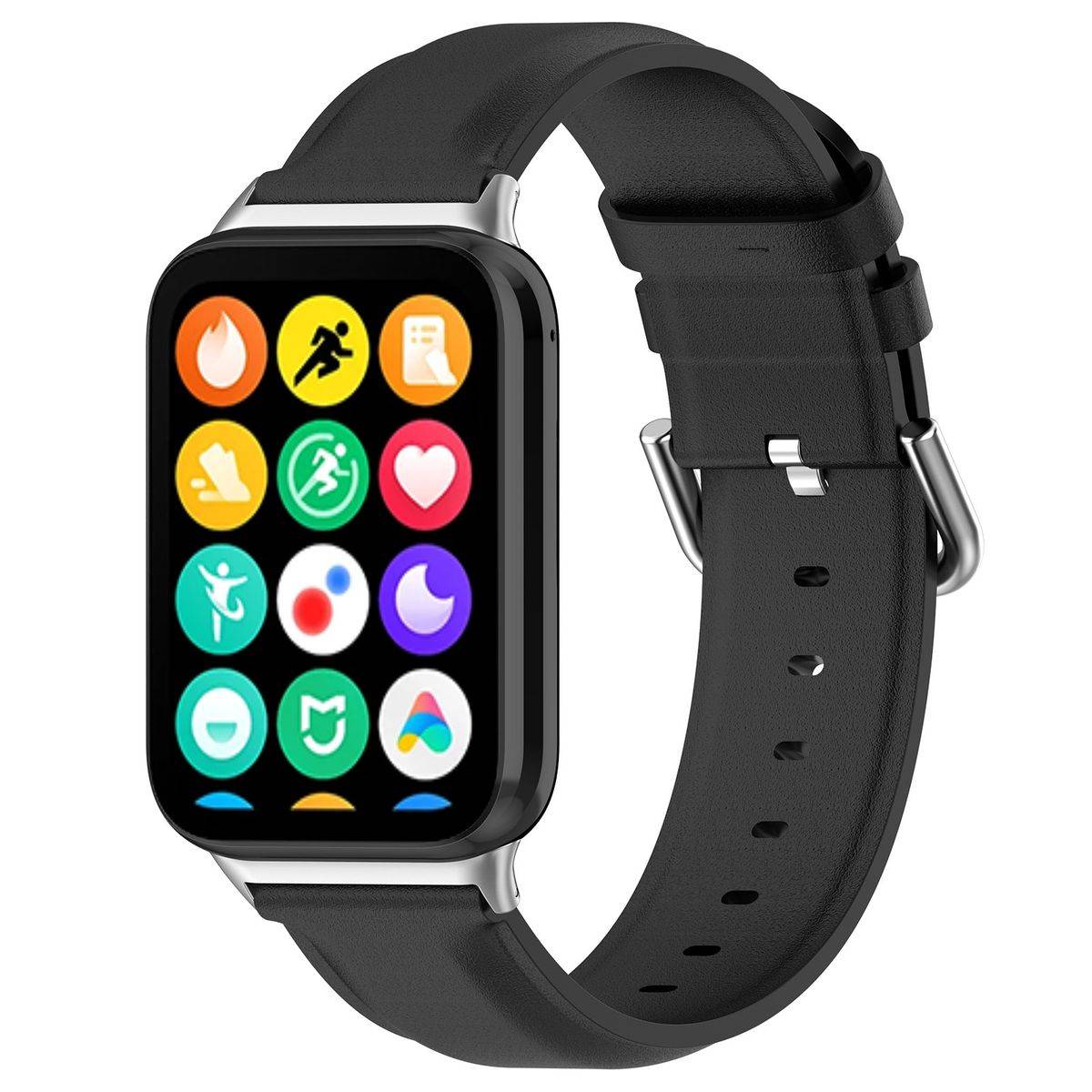 Für Xiaomi Mi Band 8 Pro / Redmi Watch 4 Kunst-Leder Armband Schwarz