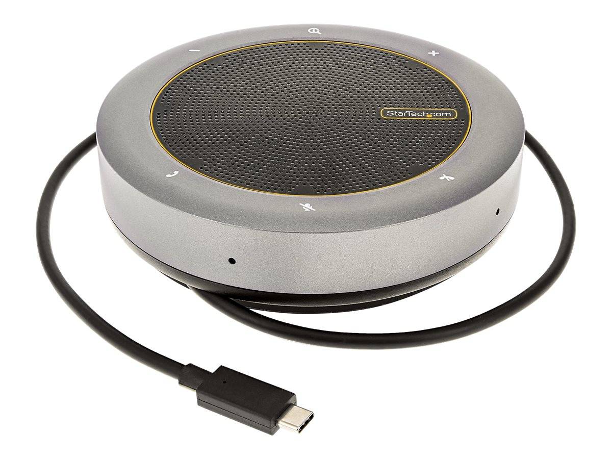StarTech.com USB-C Conference Speaker Mini Dock, Portable Boardroom Speaker and Multiport Adapter, USB-C to VGA or 4K 60