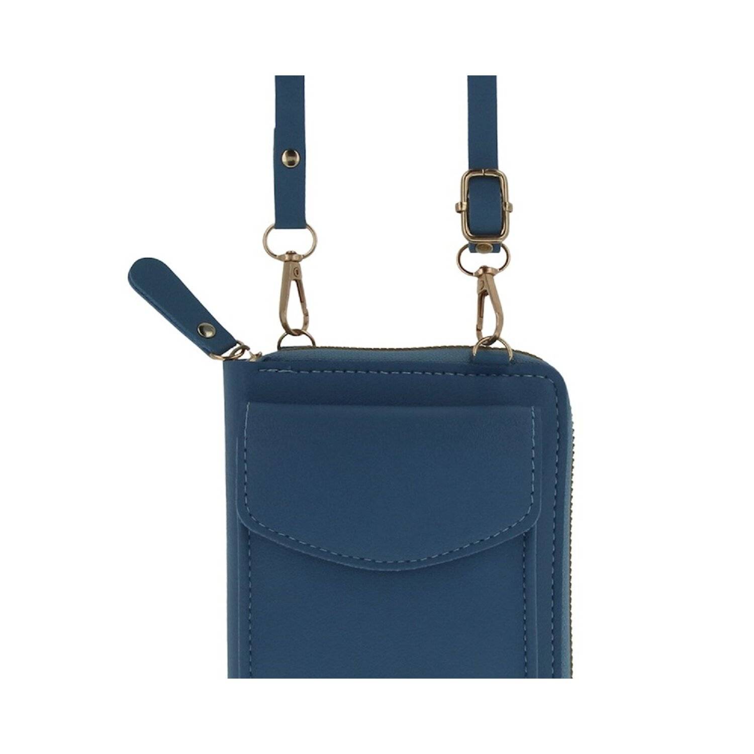 Handytasche mit eingebautem Portemonnaie Blau