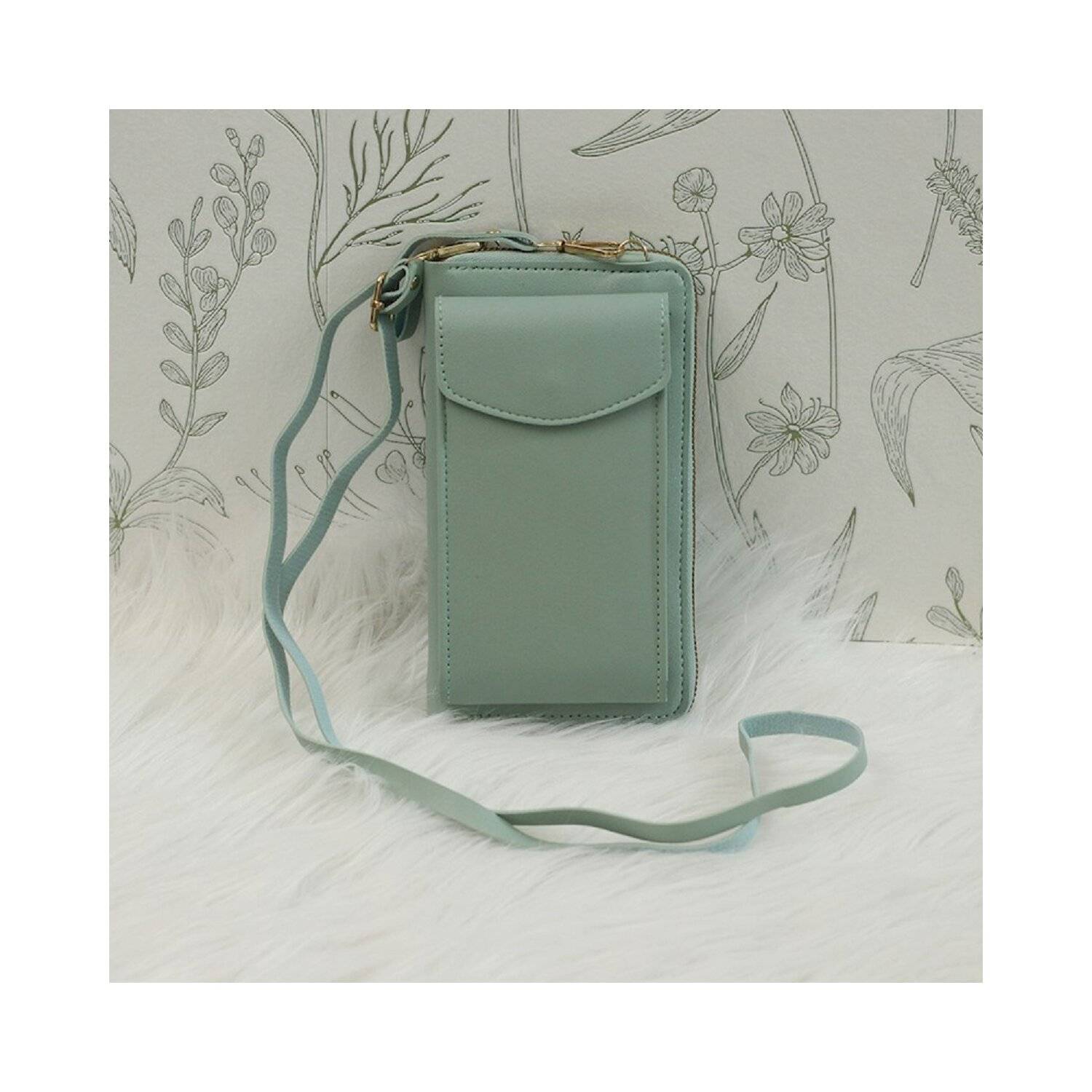 Handytasche mit eingebautem Portemonnaie Mint
