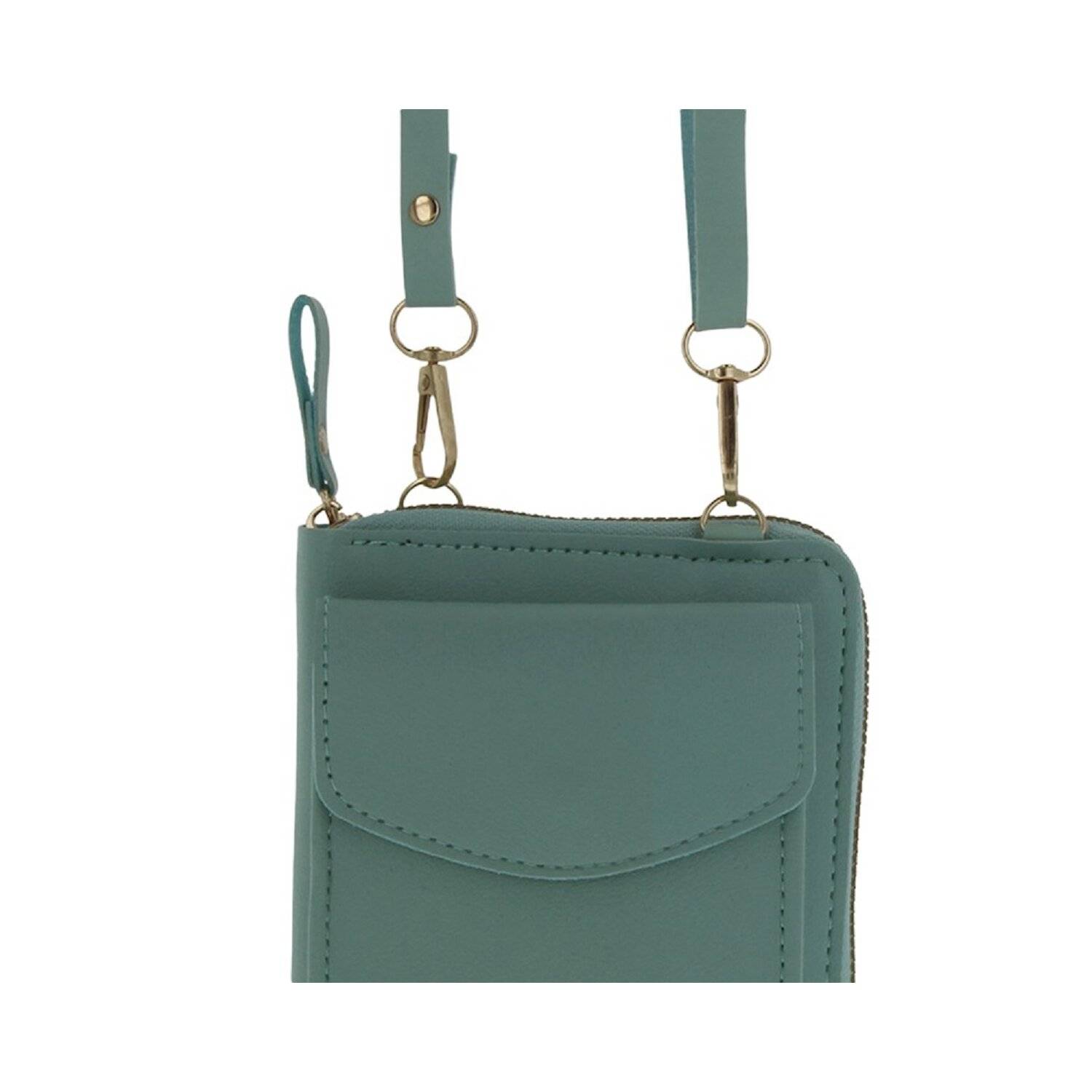 Handytasche mit eingebautem Portemonnaie Mint