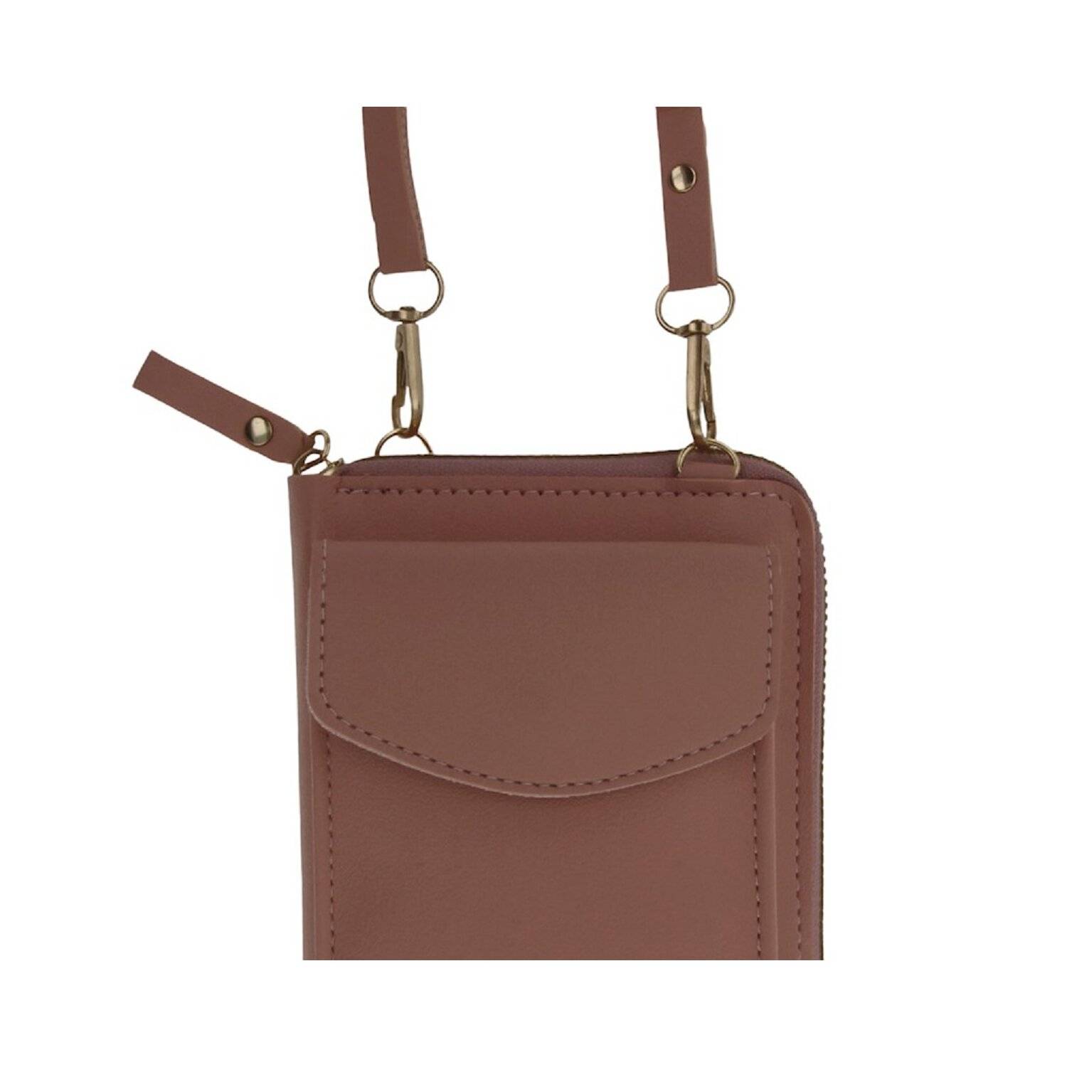 Handytasche mit eingebautem Portemonnaie Nude
