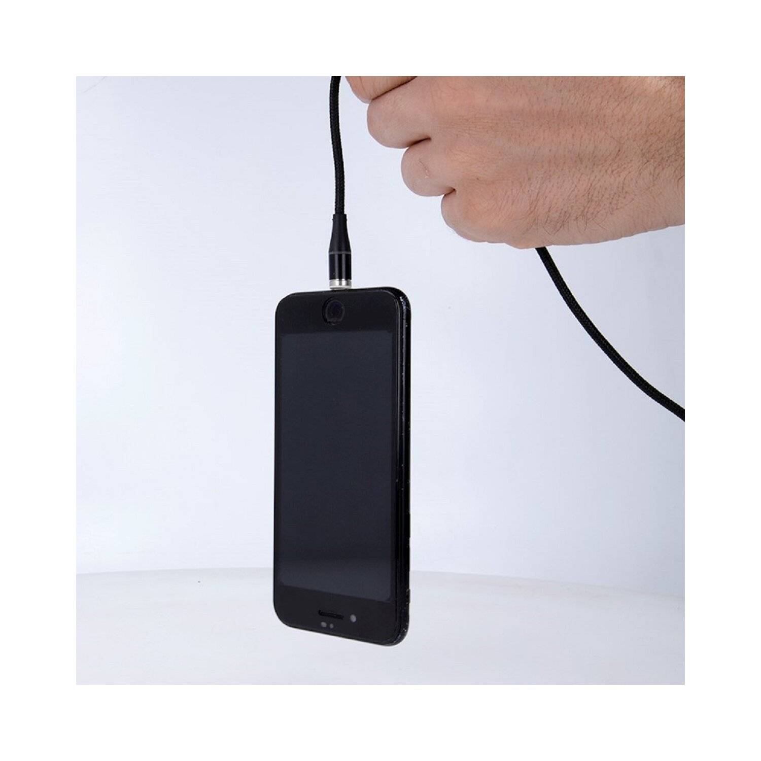 Maxlife MXUC-03 magnetisches Kabel USB - iPhone + USB-C + microUSB 1,0 m 3A schwarz nylon