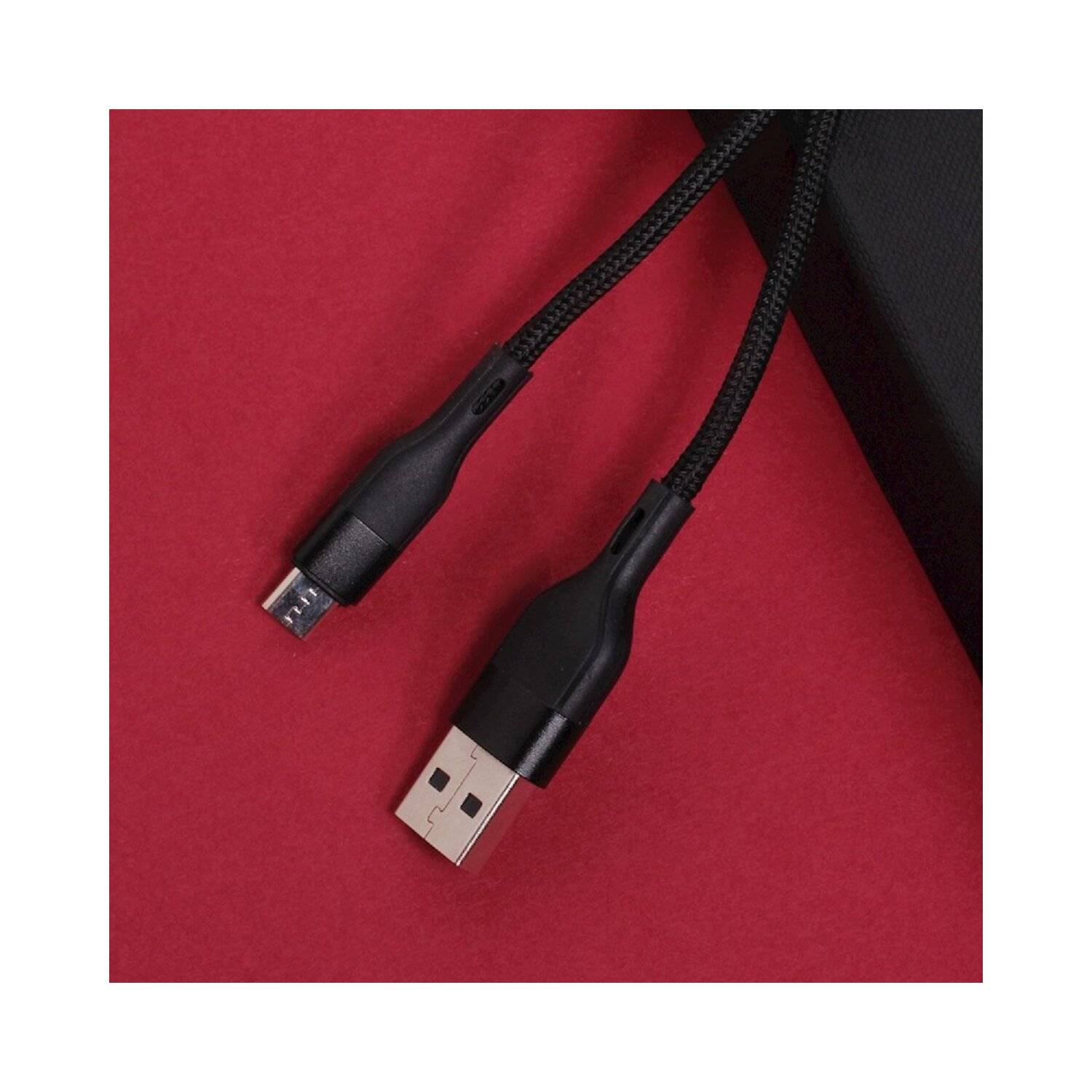 Maxlife MXUC-07 Kabel USB - microUSB 1,0 m 2,4A schwarz nylon