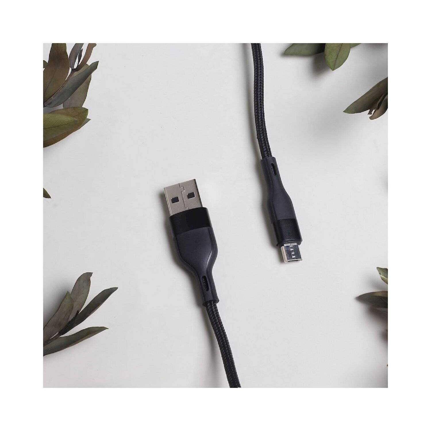 Maxlife MXUC-07 Kabel USB - microUSB 1,0 m 2,4A schwarz nylon