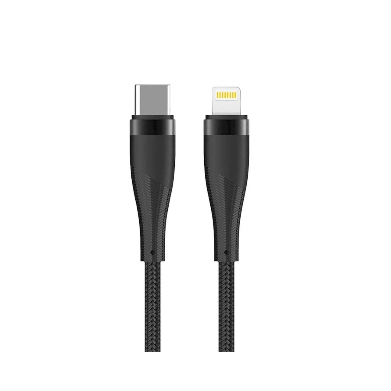 Maxlife MXUC-08 Kabel USB-C - iPhone 1,0 m 27W schwarz nylon