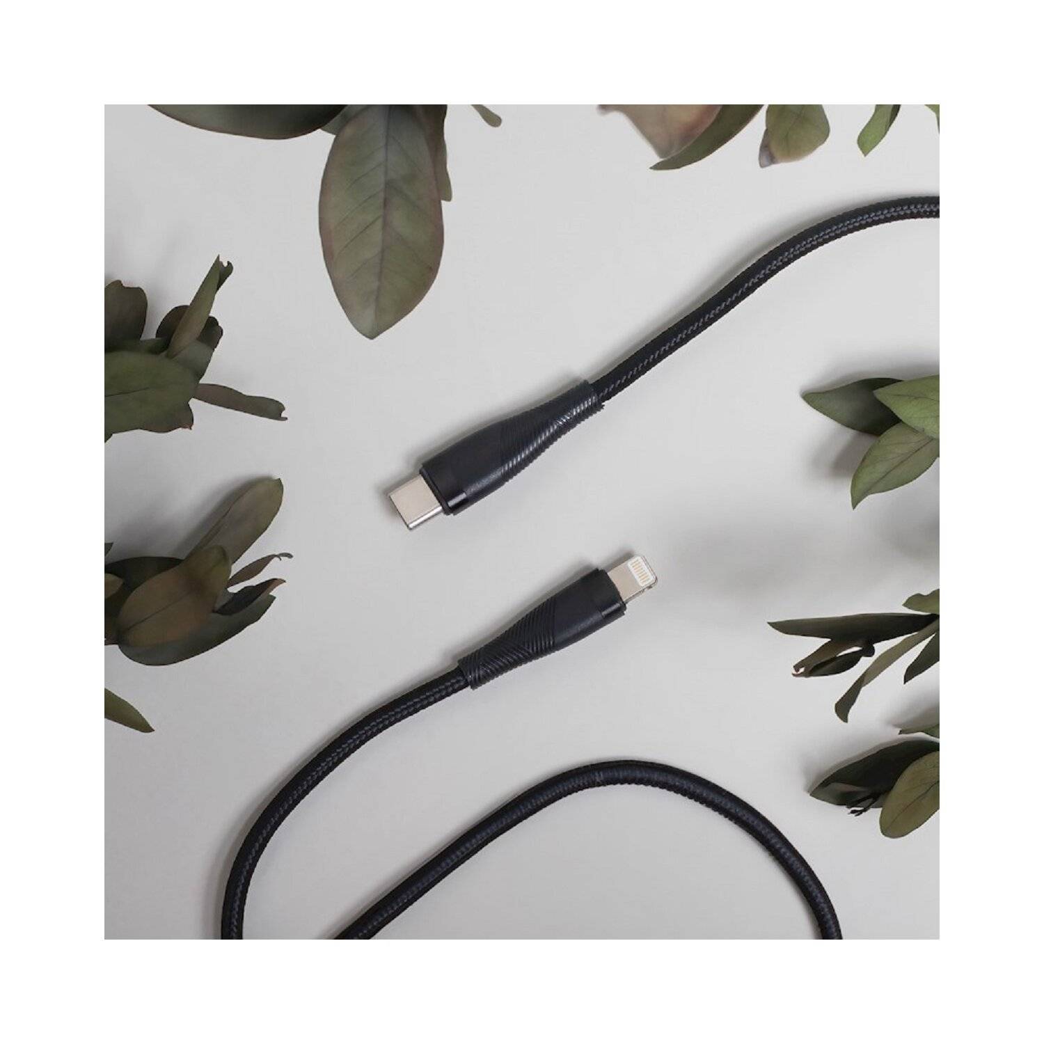 Maxlife MXUC-08 Kabel USB-C - iPhone 1,0 m 27W schwarz nylon
