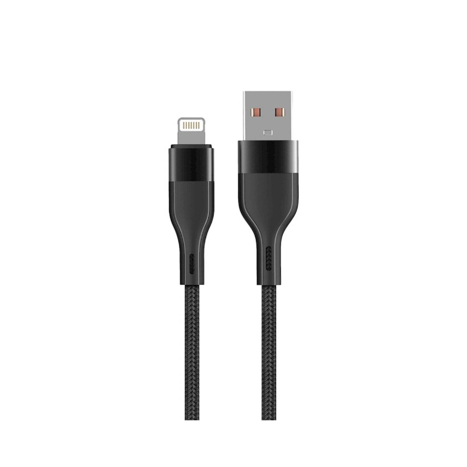 Maxlife MXUC-07 Kabel USB - iPhone1,0 m 2,4A schwarz nylon