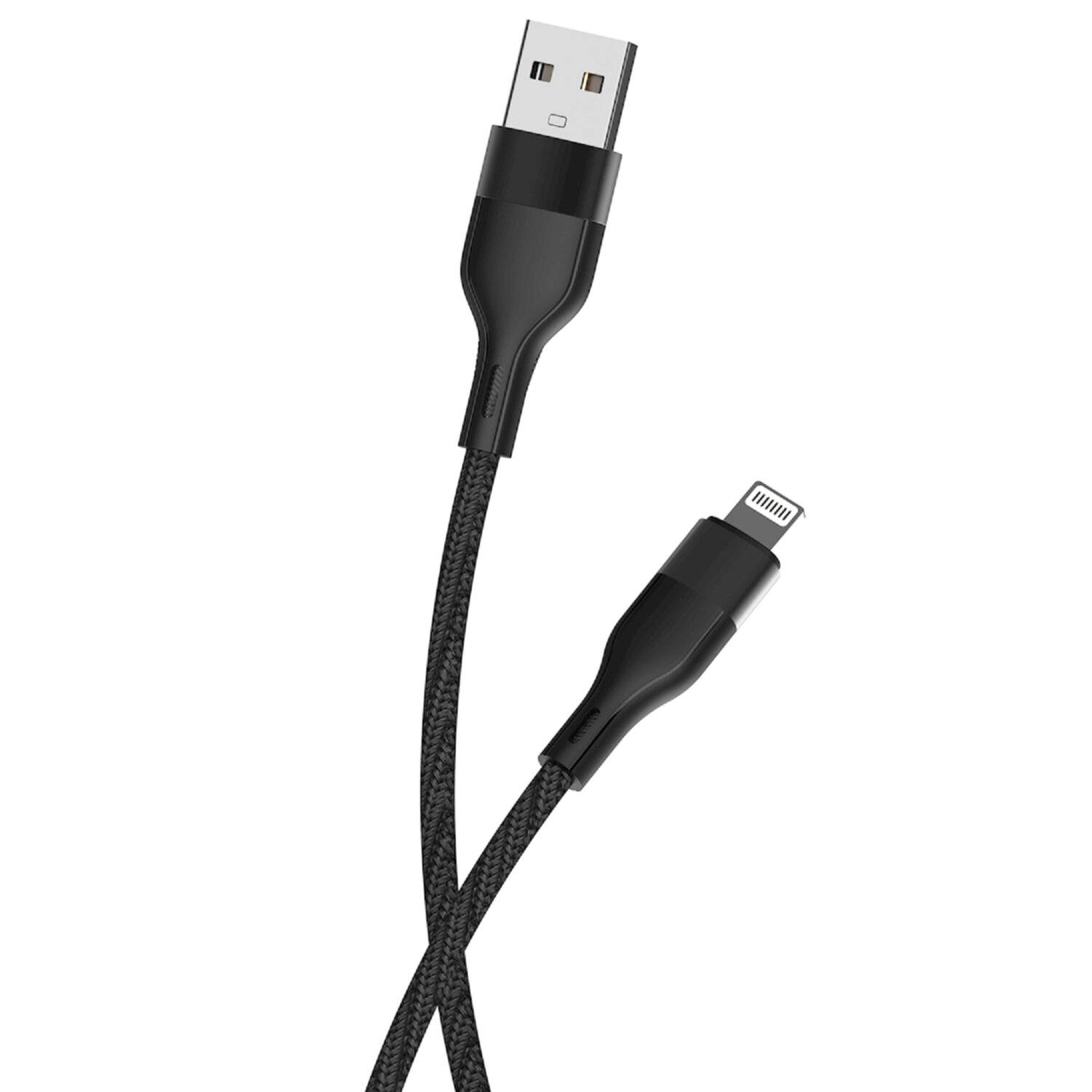 Maxlife MXUC-07 Kabel USB - iPhone1,0 m 2,4A schwarz nylon