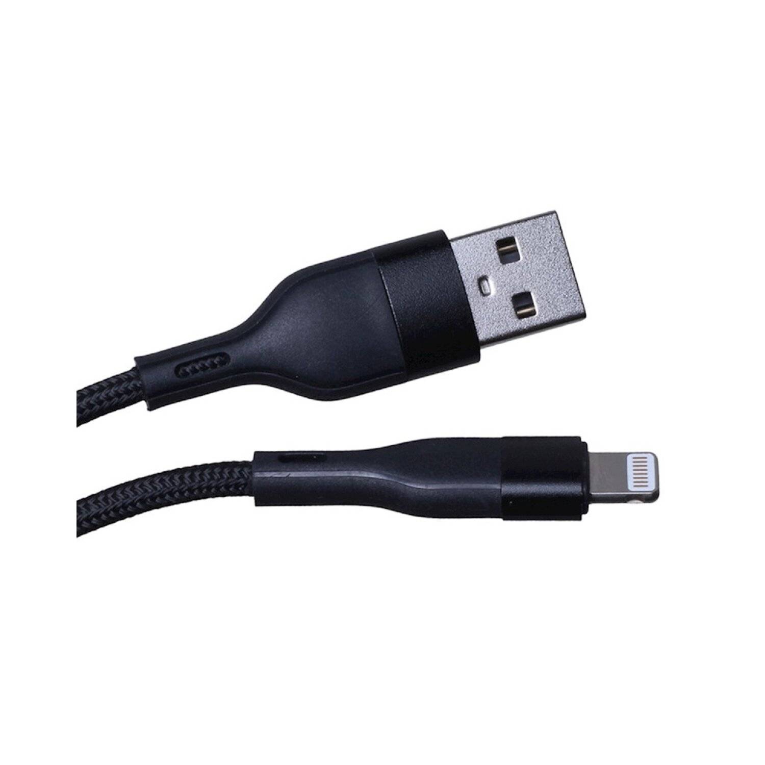 Maxlife MXUC-07 Kabel USB - iPhone1,0 m 2,4A schwarz nylon