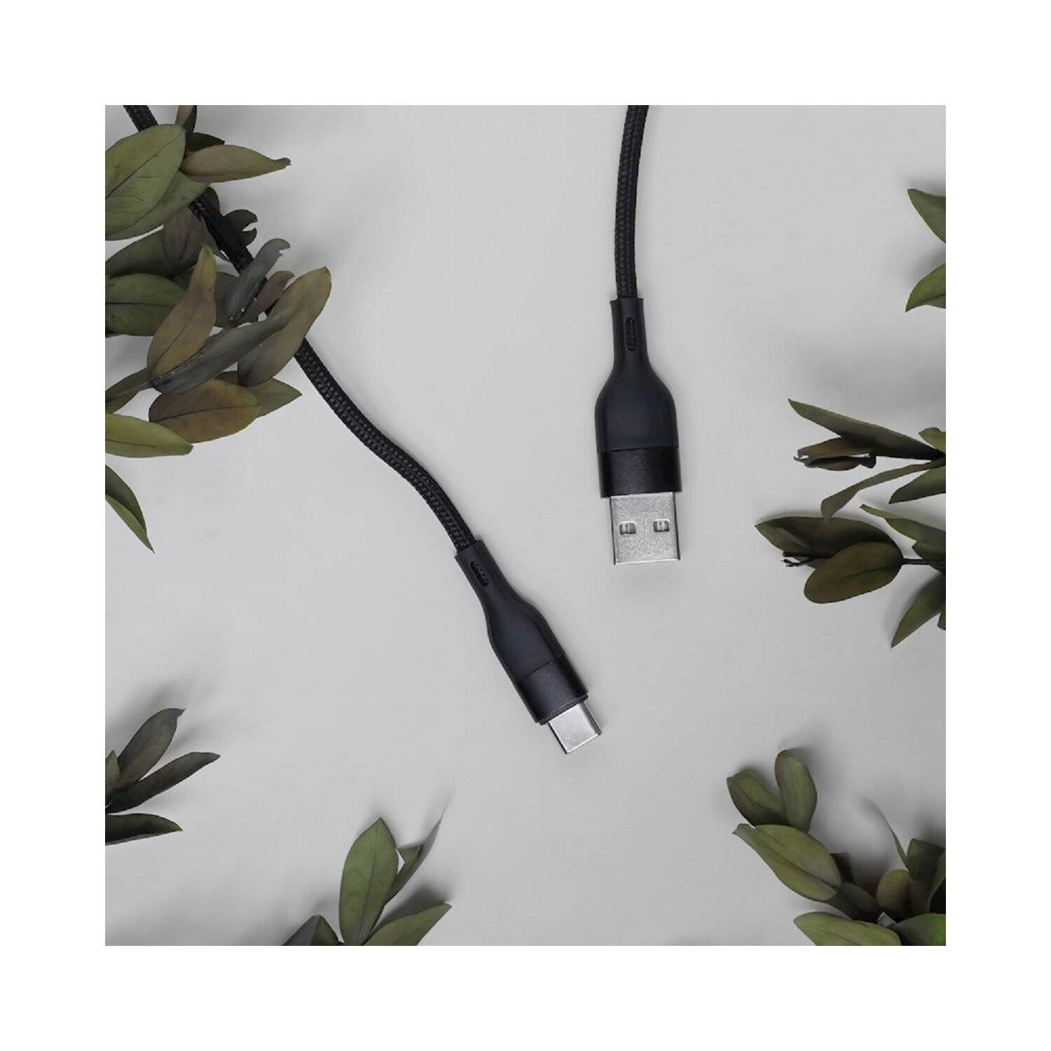 Maxlife MXUC-07 Kabel USB - USB-C 1,0 m 3A schwarz nylon