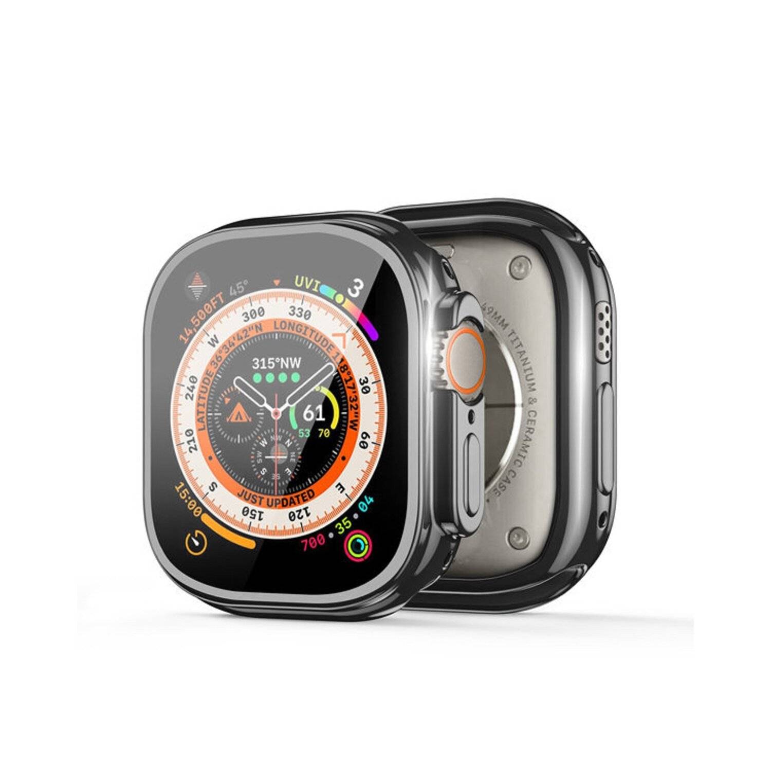 Dux Ducis Watch Ultra Gehäuse 49 mm flexibles Smartwatch-Gehäuse schwarz