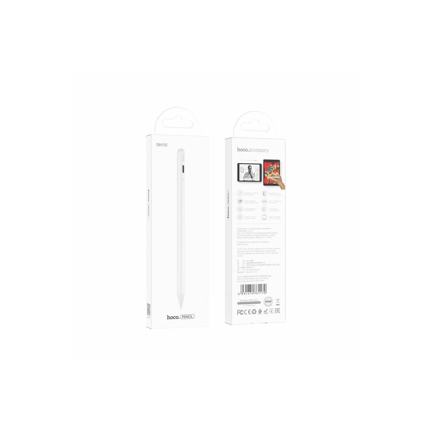 HOCO GM102 Smooth Series Active Kapazitive Anti-Fehler iPad Touch-Pen GM102 weiß