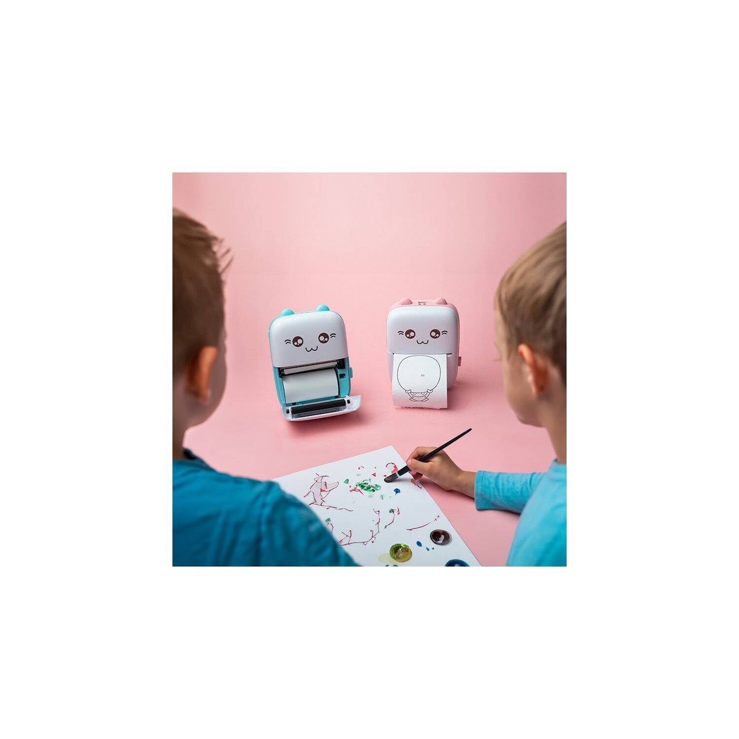 Maxlife Bluetooth-Thermodrucker MXTP-100 Tragbarer Drucker Etikettendrucker blau für Kinder