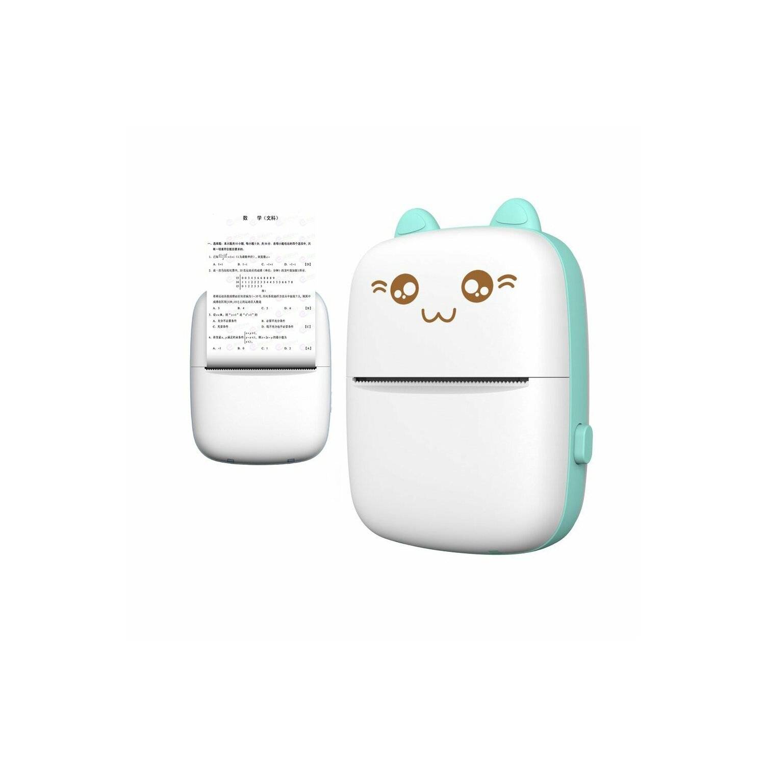 Mini-Katzen-Thermodrucker (7 Rollen im Lieferumfang enthalten) Print-App DruckerBlau