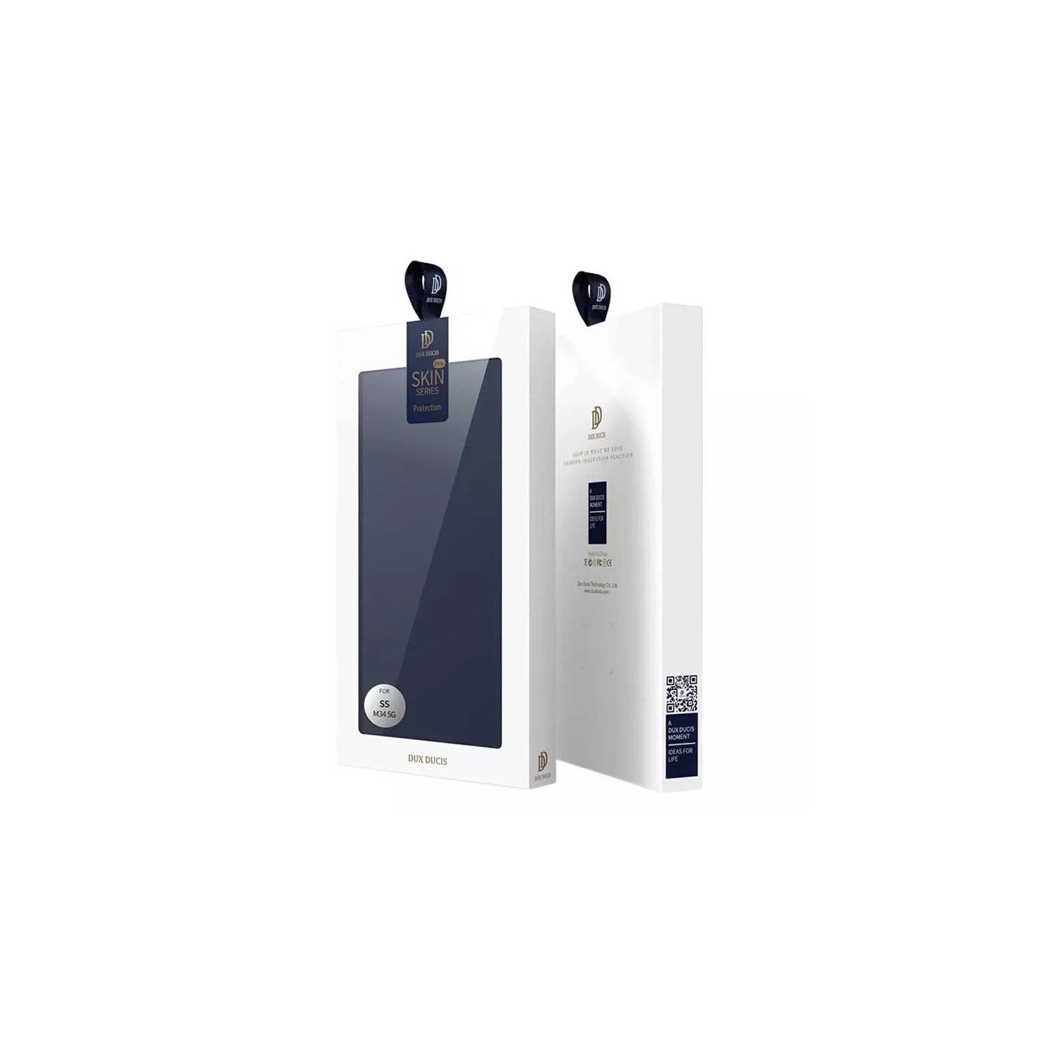 Dux Ducis Skin Pro Öko-Lederhülle kompatibel mit Samsung Galaxy M34 5G Blau