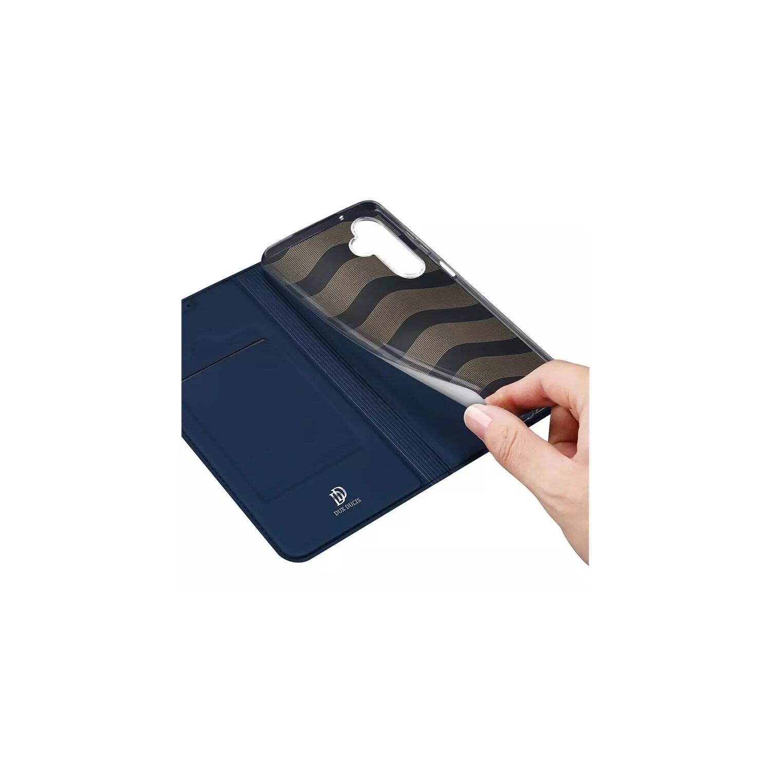 Dux Ducis Skin Pro Öko-Lederhülle kompatibel mit Samsung Galaxy M34 5G Blau