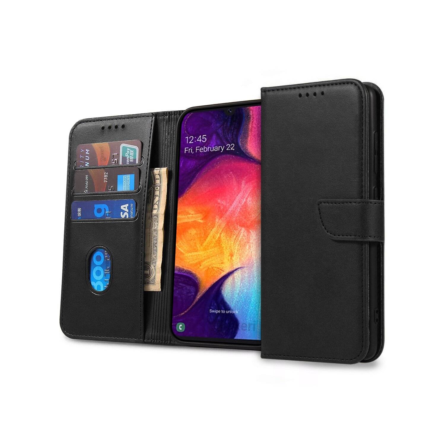 Premium Magnet Case Buch Tasche Schutzhülle aufklappbare Hülle Standfunktion kompatibel mit XIAOMI 14 PRO Schwarz